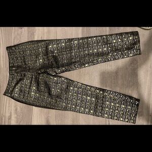 Kate Spade Black and Gold Patterned Pants